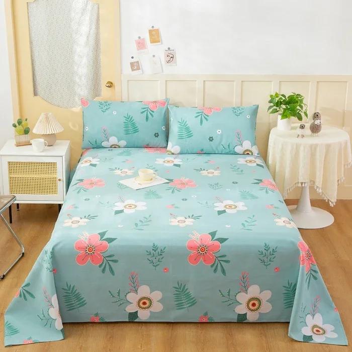 Creative Ethnic Flower Bed Sheet Set 3Pcs Cotton Thickened Bed Sheets Pillowcases Luxury Nordic Queen King Size Bedding Set