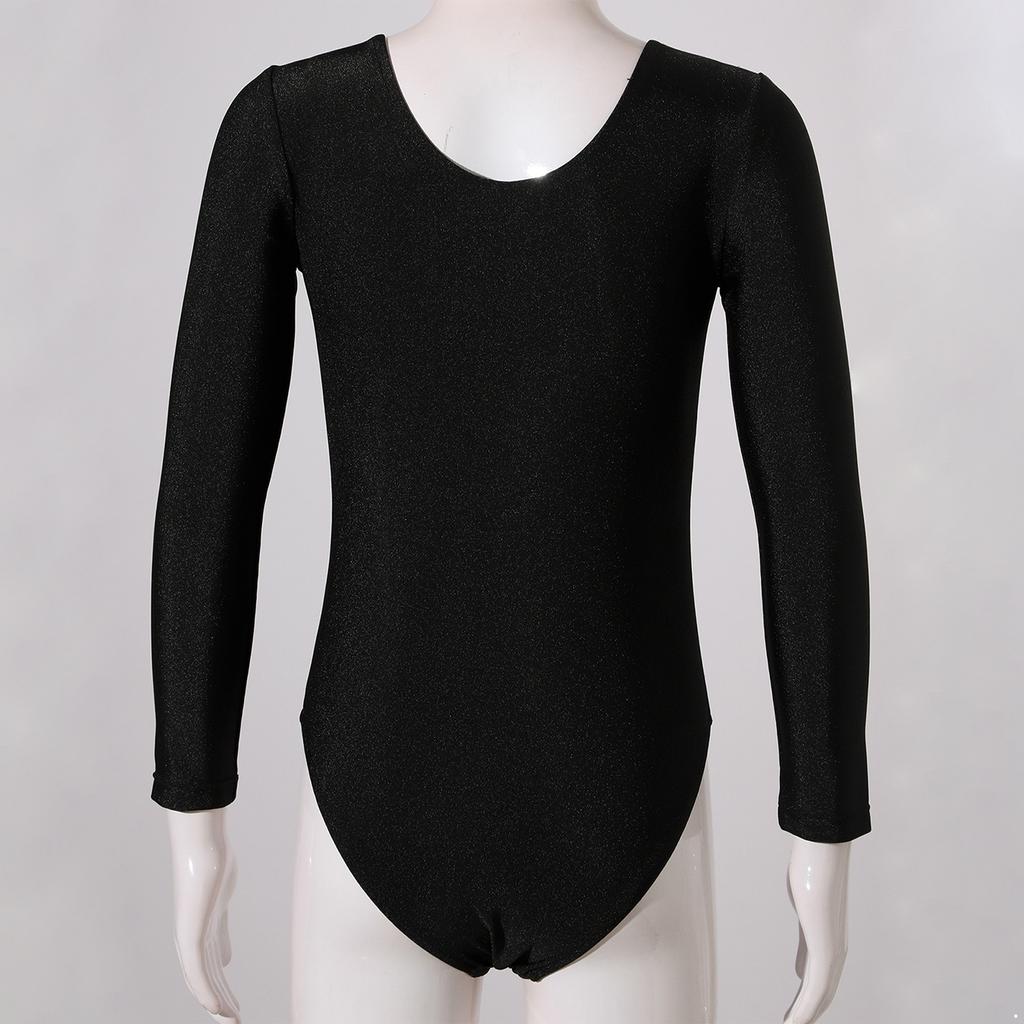 Dziecięce dziewczęce błyszczące dekoracje ze strasami gimnastyka trykot wokół szyi z długim rękawem Fitness taniec body strój