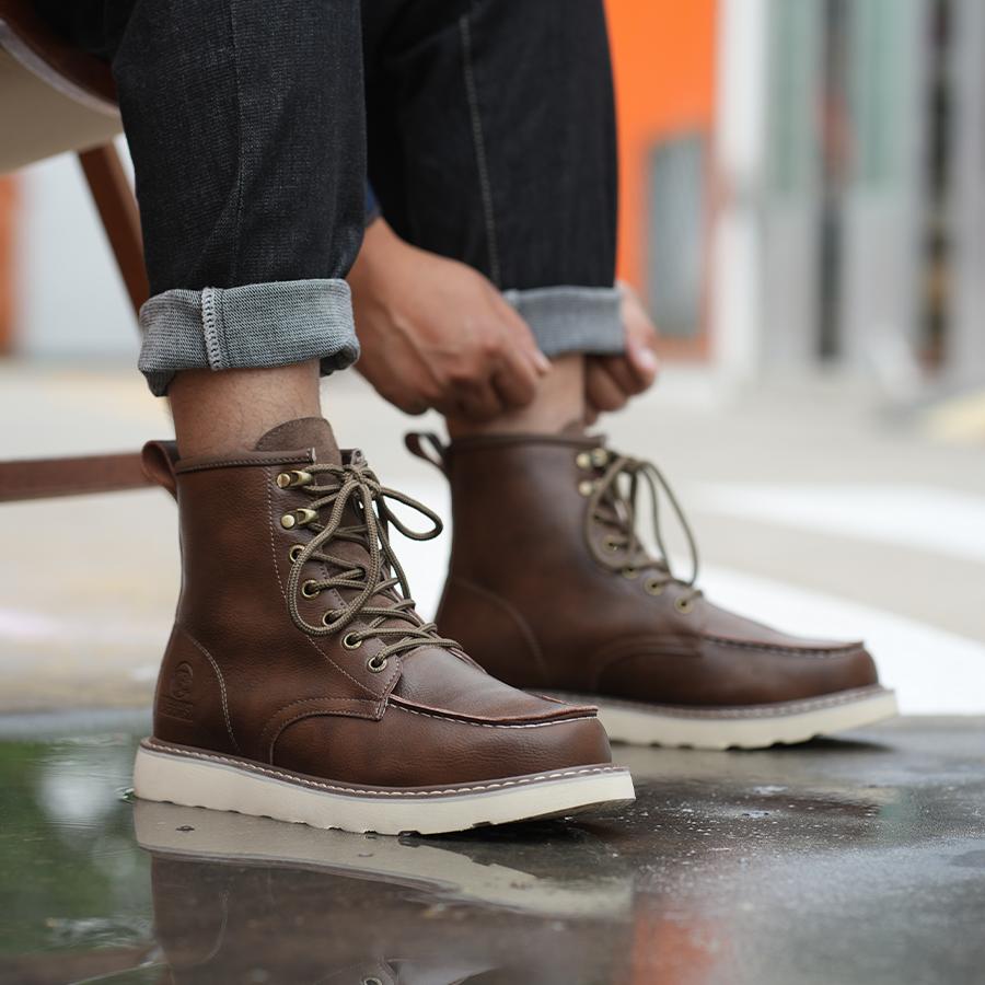 High Top Men's Safety Shoes Puncture-Proof Work Sneaker Waterproof Steel Toe Shoes Safety Boots Indestructible Slip-resistant Shoes