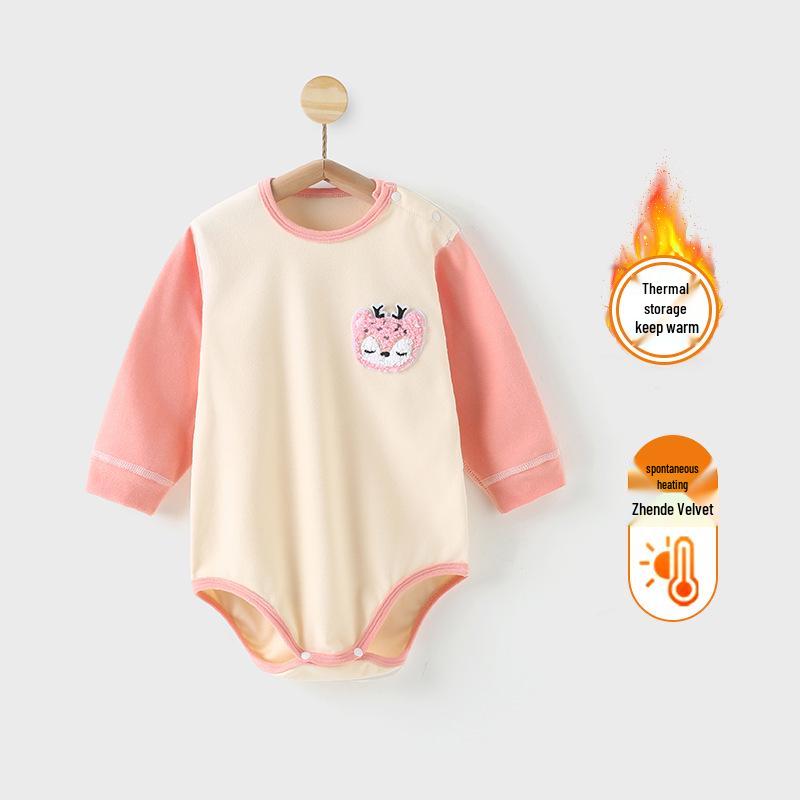 

DeRong Унисекс Детский Теплый Ромпер с Длинным Рукавом для Осени и Зимы, Домашняя Одежда для Сна для Новорожденных и Костюм для Ползания 73cm розовый