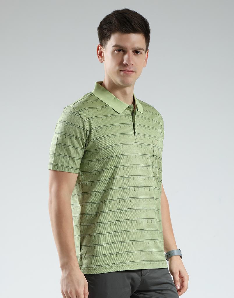 Luxuria Men's Striped Collar Neck T-Shirt