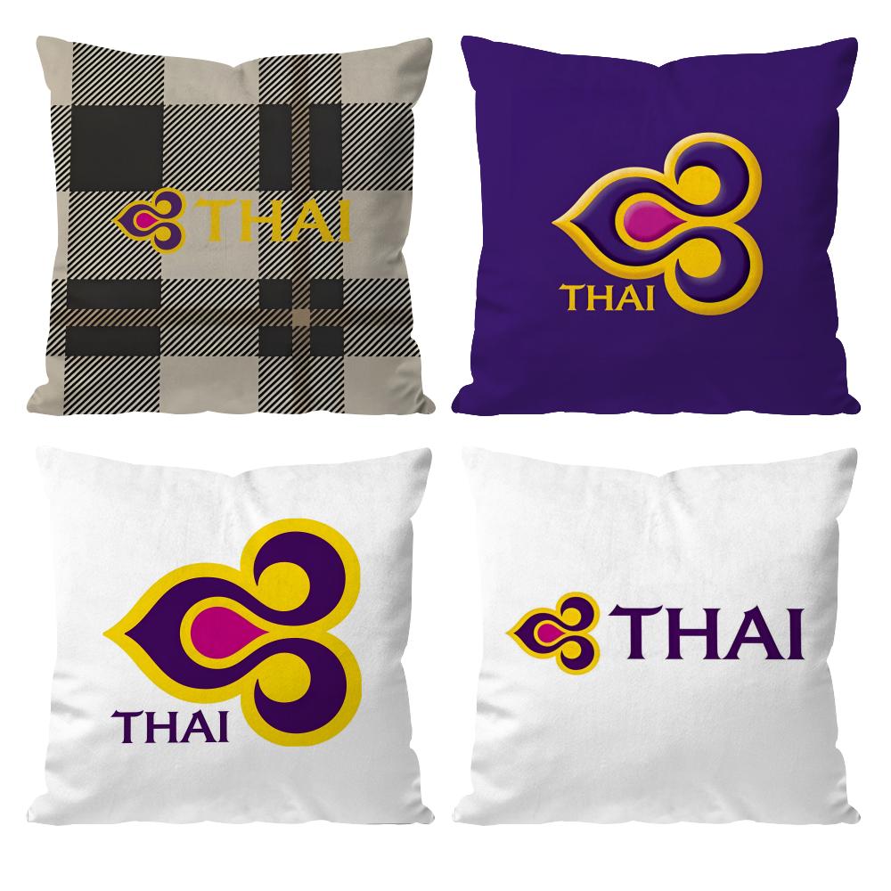 Thai Airways International Cushion Cover Pattern Printed Pillowcase For Living Room Sofa Cushion Cover & Bedroom Decor