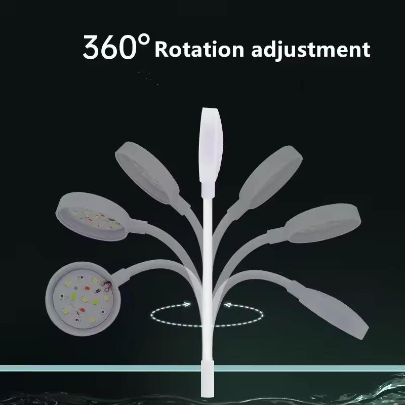 Aquarium Fish Tank Led Clip On Grow Light Rotatable Adjustable Landscape Lamp Waterproof Mini Plant Lighting For Aquatic Tank