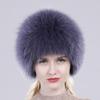 New Russia Winter Real Fur Hat Outdoor Warm Knitted Women Real Fox Fur Bomber Hats Lady Luxury Quality Genuine Fox Fur Caps