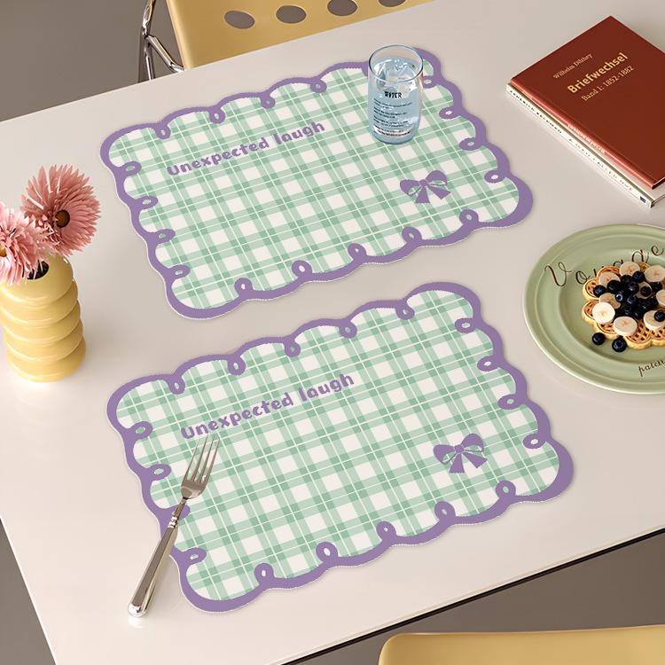 Fresh Plaid Diatomaceous Earth Anti-Scald Non-Slip Placemat