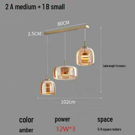 Italian Minimalist Glass Pendant Light for Bar, Study, Bedroom, or Bedside. Nordic Style, High-End, Simple Design.
