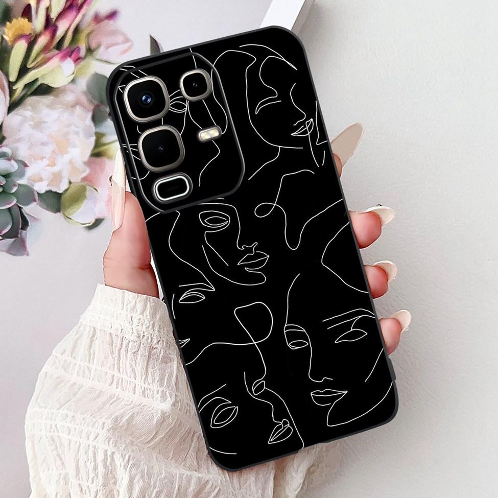Per Infinix Note 50s X6870 Cover Posteriore Per Infinix Note 50s 5G Custodia Silicone Moda Lusso Fiori Gatto Carino Dipinto Divertente Paraurti