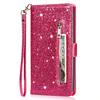 Reißverschluss Glitzer Leder Geldbörse Klapphülle Für Samsung Galaxy Z Fold 6 5 4 3 5G Hülle Fold4 Bling Kartensteckplatz Tasche Geldbörse Buch Hülle