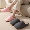 Japanese silent slippers four seasons floor home indoor non-slip simple breathable warm cotton slippers couple autumn and winter
