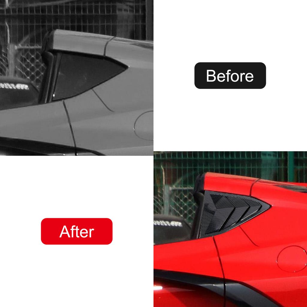 For Chevrolet Corvette C8   2022 2023 Car Accessories ABS Rear Window Shutter Cover Trim Window Louver Side Vent Trim