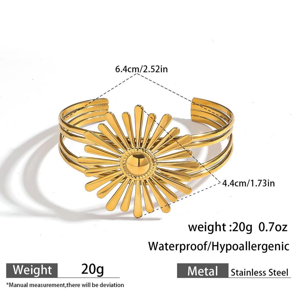 European & American Ocean Style Stainless Steel Bracelet with Starfish, Seashell, Coral Flowers, and Natural Stone Bangle Hand Jewelry.