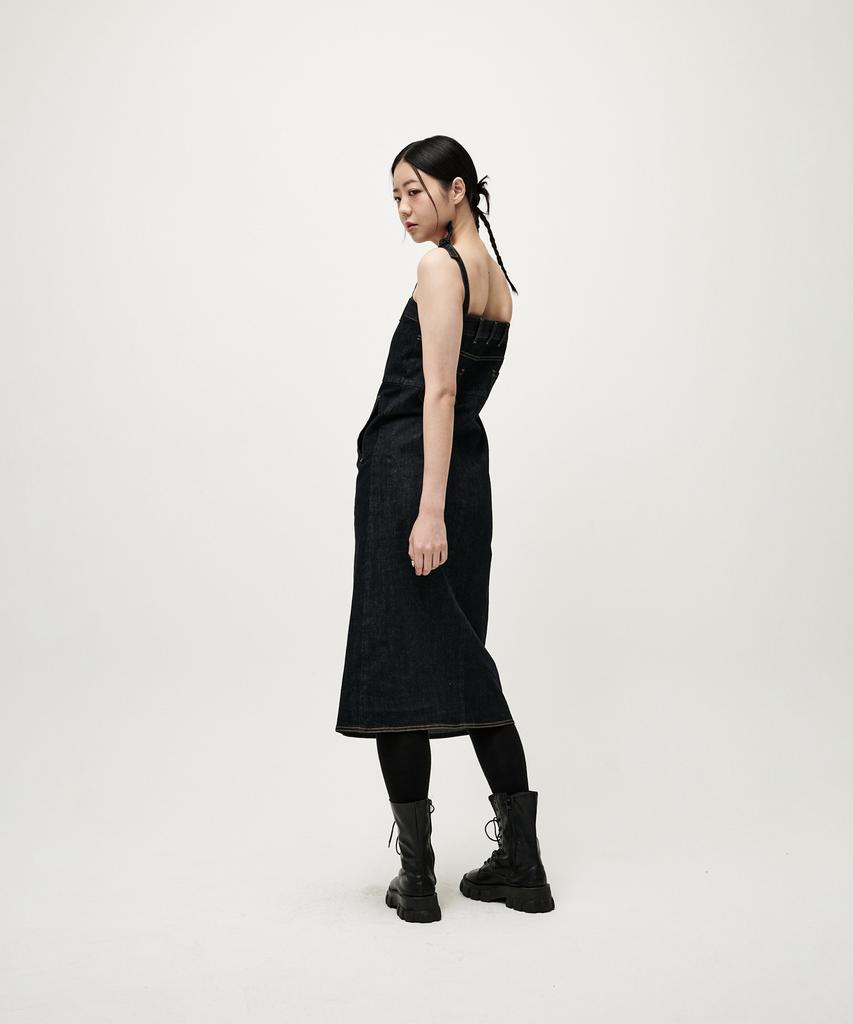 Abeullapudeti Denim Maxi Pants Dress