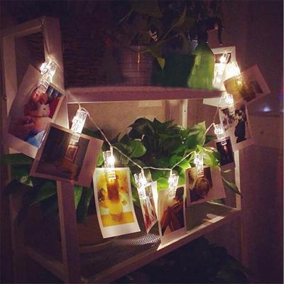 1.5M 10 LED Hängende Karten-Bilderklammern Foto-Wäscheklammern Lichterkette Lampe Innendekor