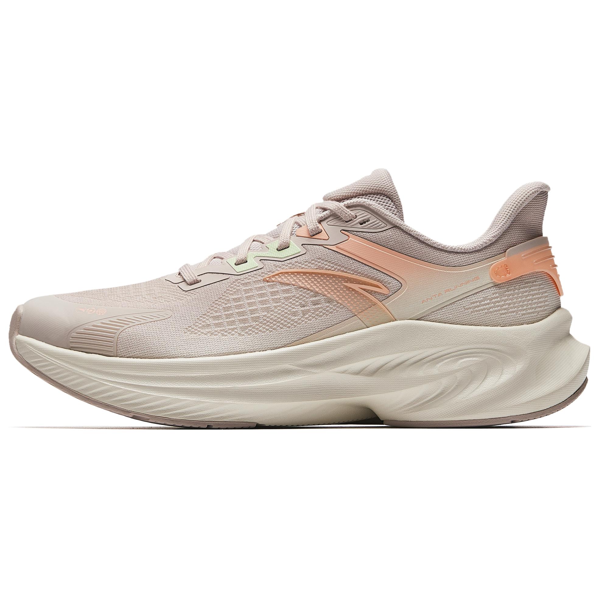 

new Anta Cushioned Wear-Resistant Lightweight Height Increasing Low-Top Running Shoes Women s White/Brown/Orange 35.5