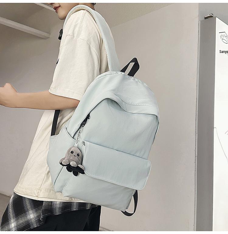 Mochila Leve de Grande Capacidade Unissex para Estudantes: Cor Sólida Simples, Cabe em Laptops, Perfeito para a Faculdade e o Ensino Médio.