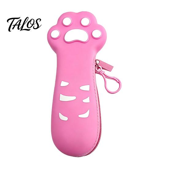School Supplies Organizer Cat Paw Silicone Pencil Case, Large Capacity Stationery Student Supply Bag Bag, Students Storage Pouch with Zipper Case
