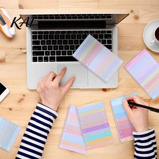 Removable Adhesive Paper Gradient Checklist Sticky Notepad, Self-stick To-do List Pads, Macaron Color To Do Notepad Tearable Planner Memo Pad