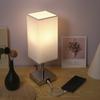 2 Packungen Stoff Nachttischlampe Nachttischlampe mit warmweißer LED-Lampe Schreibtischleuchte