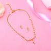Estele 24K Gold Plated American Diamond Flower Necklace Set for Women