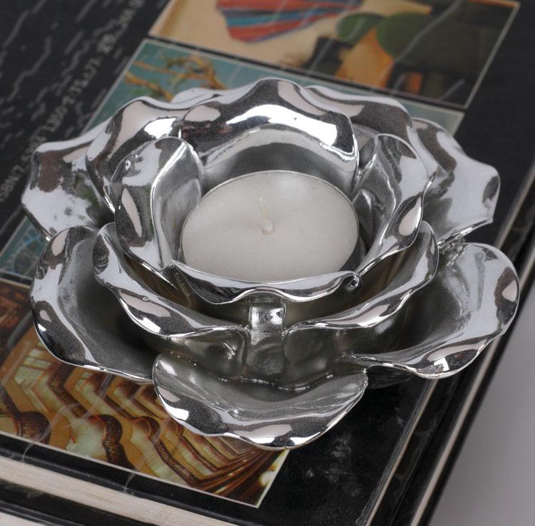 Flower Candlestick Decorations Candleholder Ornament Delicate for Dining Room Household Iron Wrought Elegant