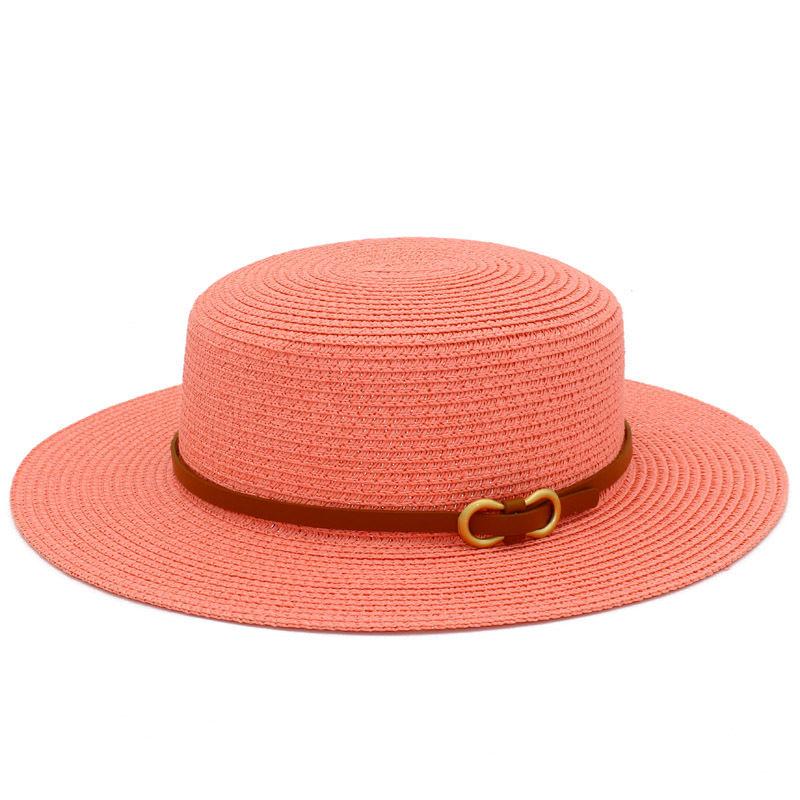 Summer Sun Hat Fashion Flat Top Straw Hat Sun Beach Hat Stall