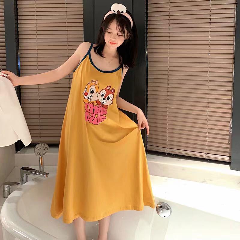 Summer Sweet Korean Style Pink Milk Silk Ribbed Camisole Pajamas for Women