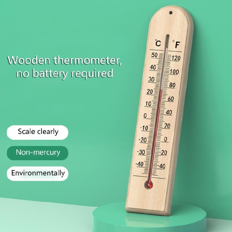 Wooden Temperature Gauge for Home and Office Large Display Accurate Measurement -40℃ to 50℃ Safe Kerosene Wall Mount Easy to Read