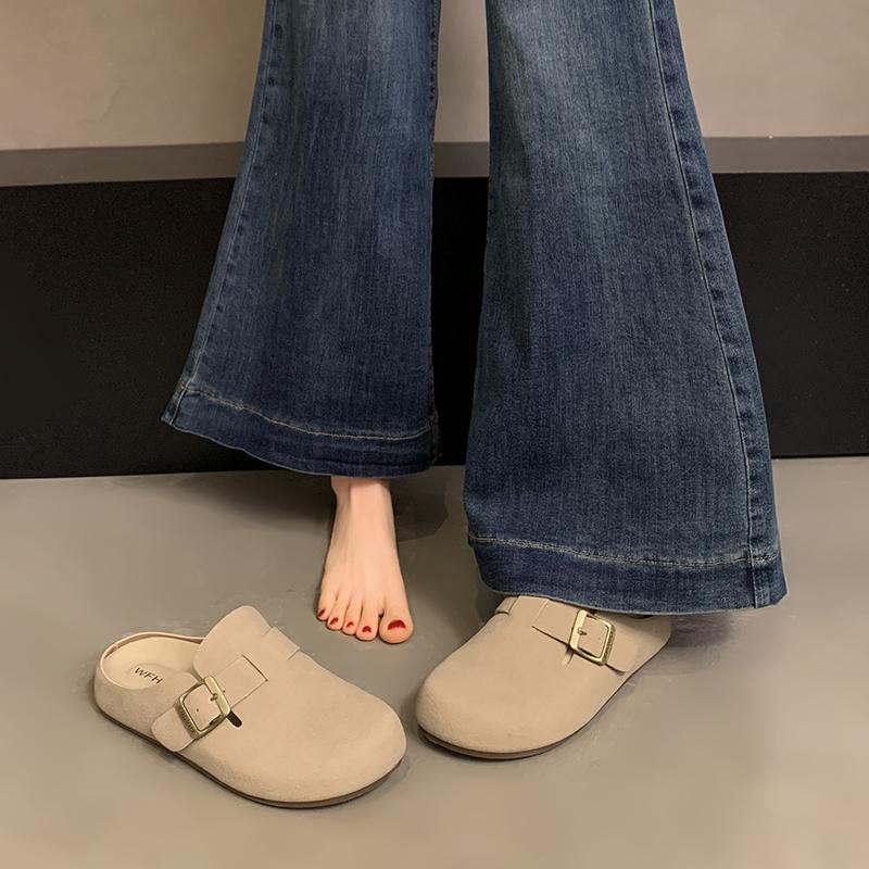 Women's Summer Half-slipper,Versatile,Outdoor,Fishing,Retro French Style, Lazy Person's Shoes, Casual Single Shoes, Baotou Style