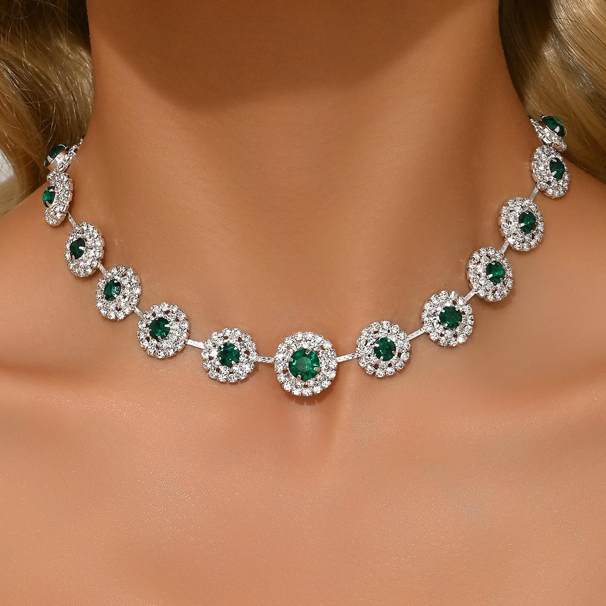 

1PC Women s Fashion Geometric Circular Design Necklace Zircon Suitable for Date, Party, Festival Gifts-2173