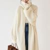 Herbst Frühling Cardigan Mäntel Damen Unifarben Langarm Locker Vintage Gestrickt Sanft Knöchellang Temperament Damen Streetwear