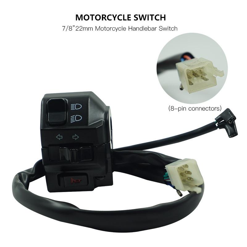 Black Universal Aluminum 7/8" 22MM Motorcycle Switch Handlebar Motorbike Horn Turn Signal Headlight Control Buttons
