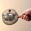 Rotating Glass Teapot Side Handle Pot Tea Infuser Tea Brewing Utensils Round Stove Teas Maker Single Pot Afternoon Tea Teaware