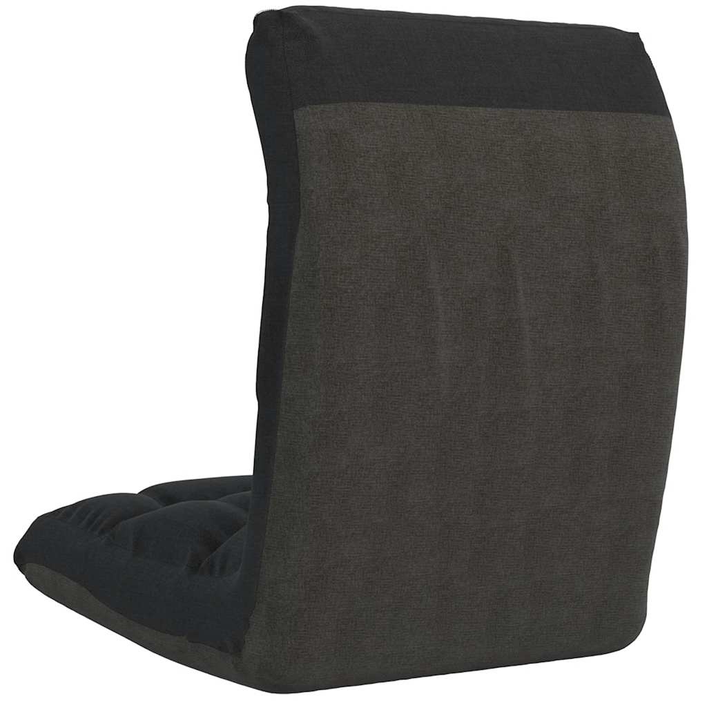 Floor Chair Foldable Black Fabric