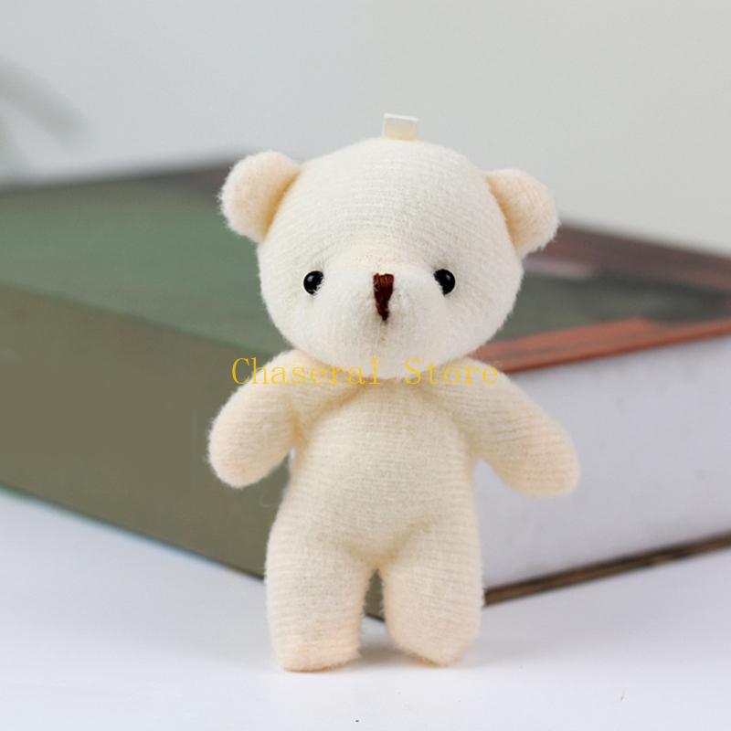 E7Ce 5Pcs Christmas Tiny Bear Plush Toy Backpack Pendant Mini Bear Keyring Handbag Decoration Accessories Kids Birthday Gift