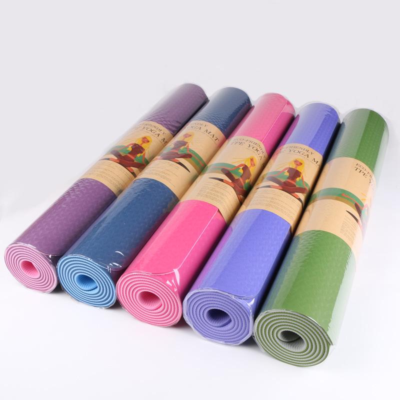 TPE Non-Slip Yoga Mat for Men & Women – Two-Color, Sweat-Absorbent Pilates & Fitness Floor Mat