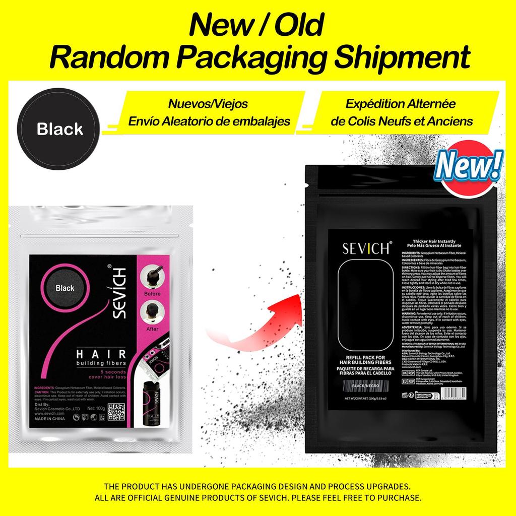 SEVICH 100g Hair Fibers Refill Bag Keratin Instant Hair Growth Powder Hair Building Fiber Hair Regrowth Powder Hair Loss Product
