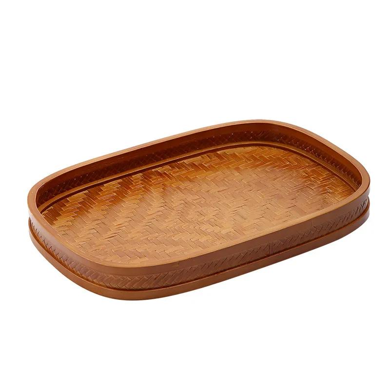 HeMu Bamboo Products Hand Woven Tea Tray, Hotel Tray, Dim sum Tray, Home Stay Towel, Vintage Dry Bubble Table