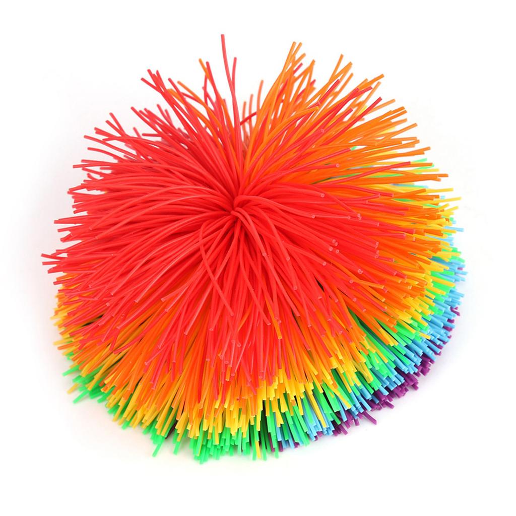 Silicone Construction Stress Relief Rainbow Colorful Sensory Toy Ball Shape