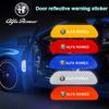 ZHA3 4Pcs Car Door Reflective Stickers Safety Warning Mark For 156 159 147 4C 8C 166 Giulia Giulietta Mito Stelvio Spider