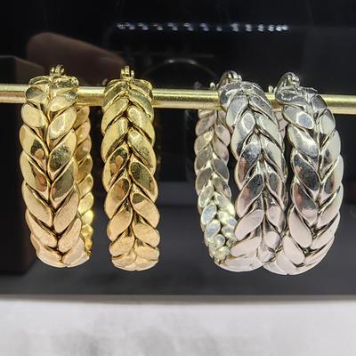 Boucles d'oreilles créoles en forme de feuille de paix, oreilles de blé en acier inoxydable, tendance européenne et américaine