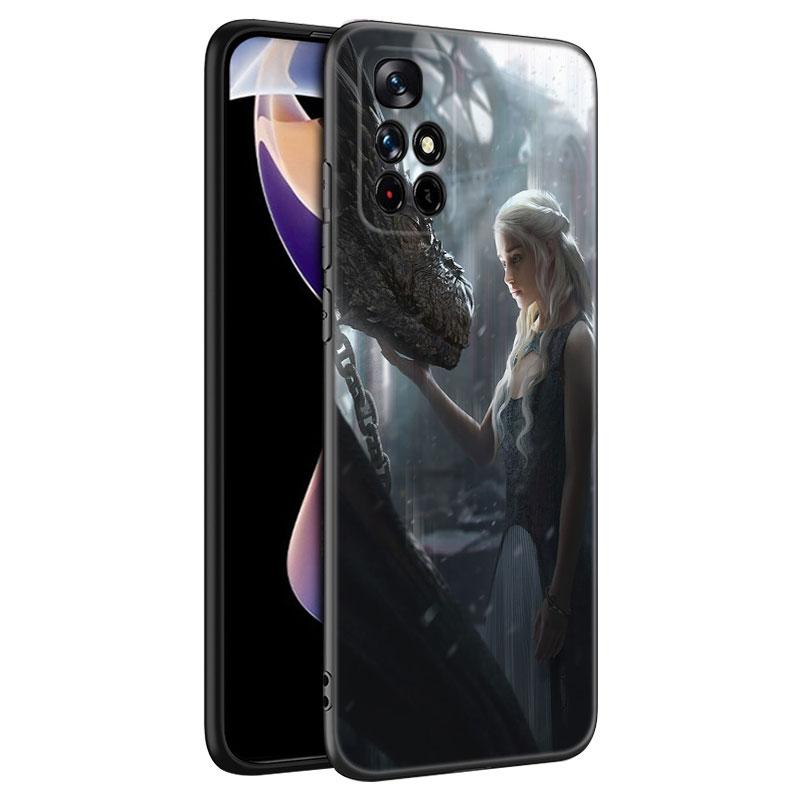 

Черный силиконовый чехол для телефона Dragon Mother Thrones для Xiaomi Redmi Note 10 11 11S 12 13 4G 8 9 11T Pro 5G Plus 8T 9S 10S 12S Redmi Note 12 4G