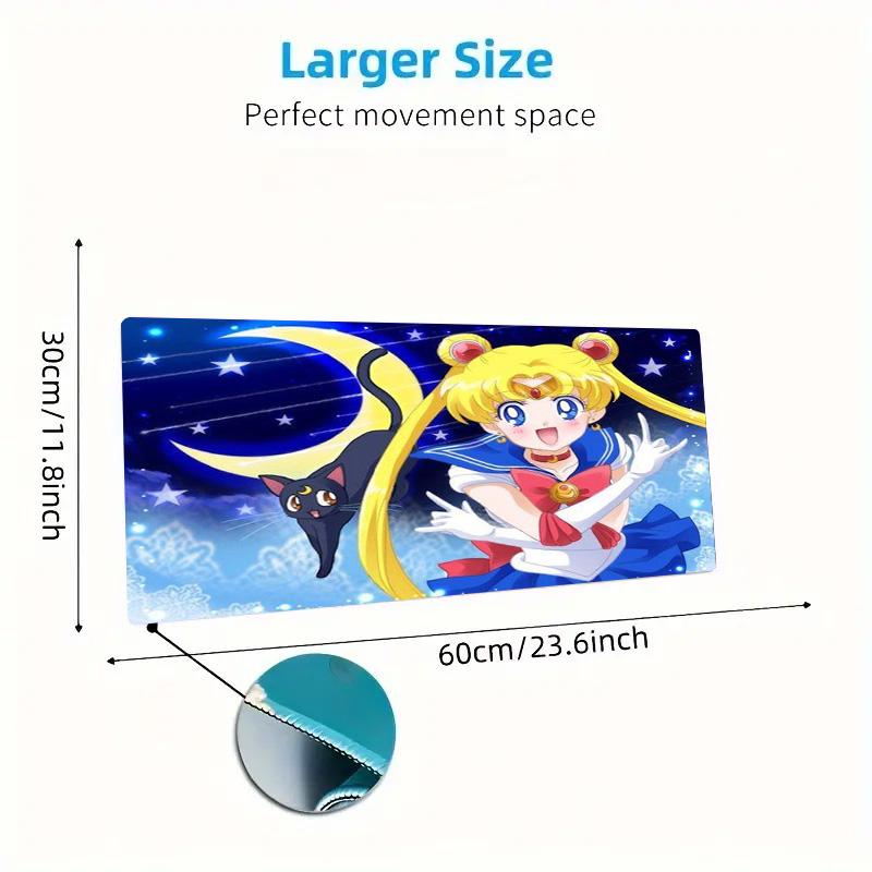 Magic Sailor Girl Color Mouse Pad Large Gaming Table Cushion Non-slip Laptop Tablet Big Mousepad XXL Mat Mini PC Playmat With Lock edge