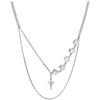 European and American sweet and cool babes transparent beads splicing star necklace niche double-layer ins hip-hop stacked collarbone chain