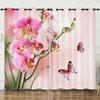 Curtain Flower Rose Simple 3D Digital Printing Blackout Curtain Punching