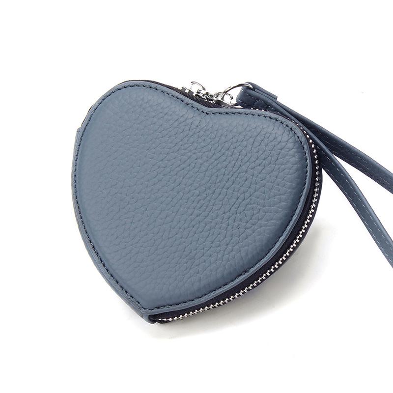 

Корейский стиль кошелек для монет из коровьей кожи в форме сердца: Милый кошелек из натуральной кожи для монет, наушников, помады и многого другого