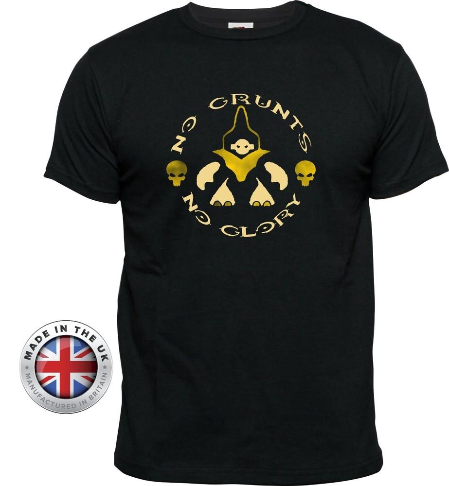 

Halo t shirt Grunts No Grunts No Glory black Tshirt. Unisex or ladies fitted 4XL