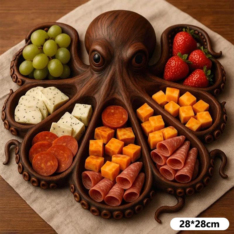 

Осьминог Шарcuterie Плато, Океанская Тематическая Сырная Хлебная Доска, Оригинальный Уникальный Поднос для Сервировки для Сыра, Мяса, Фруктов A2
