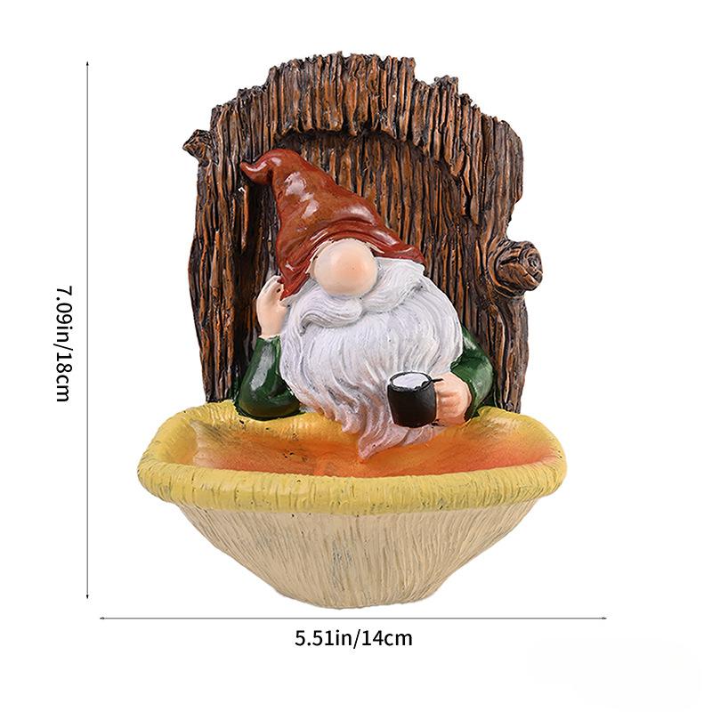 

Кормушка для птиц из смолы в виде гоблинов, белая бородатая пожилая женщина, украшение для двора, украшение для дома и сада, кормушка для птиц