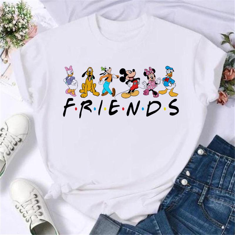 2025 New Popular Kawaii Disney T-shirt Cartoon Women Disney T-shirt Fun Top Fashion Women's T-shirt