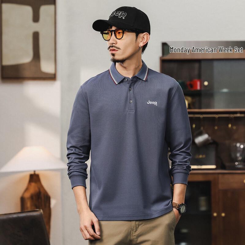 

JEEP Men s Long Sleeve Polo Shirt 2XL
